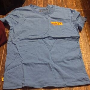 Dutch Bros Blue Tee with Orange Graphic